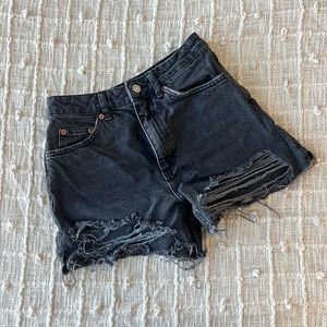 Washed Blacked Topshop Denim Shorts